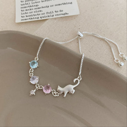 Moonlight Kitty Bracelet - Gold Plated Brass - Abbott Atelier