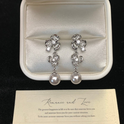 Moonlit Pansy Pearl Earrings - Hypoallergenic - Abbott Atelier