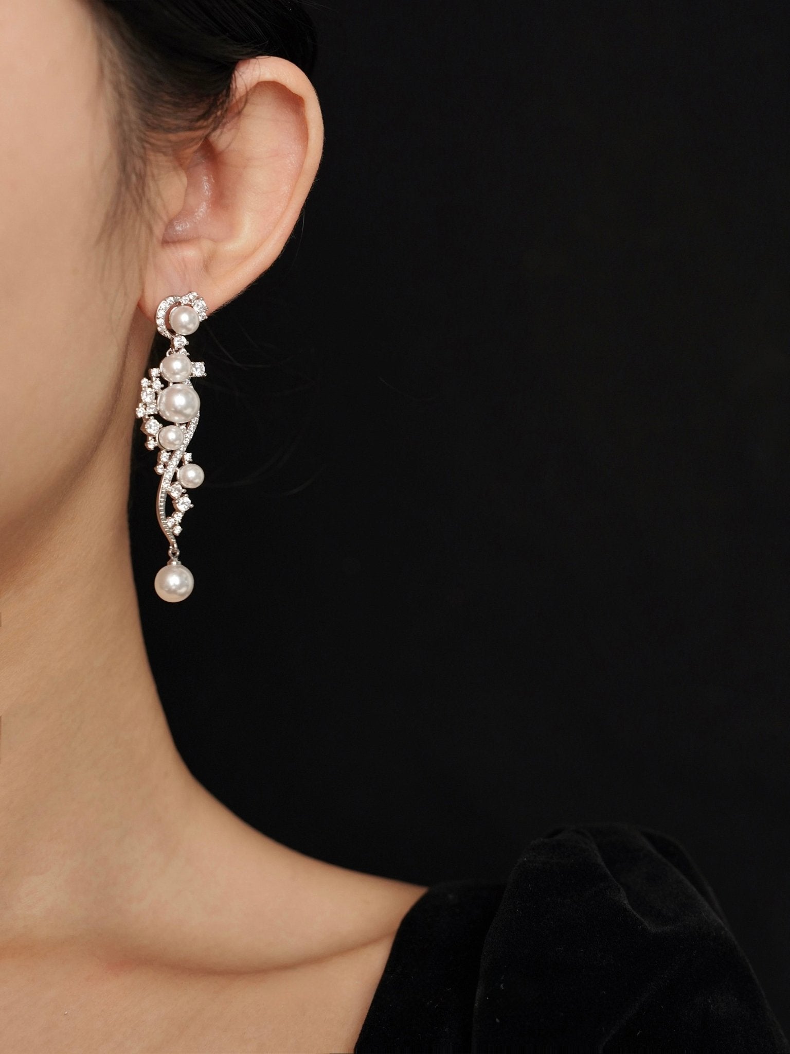 Moonlit Sonata Pearl Earrings - Hypoallergenic - Abbott Atelier