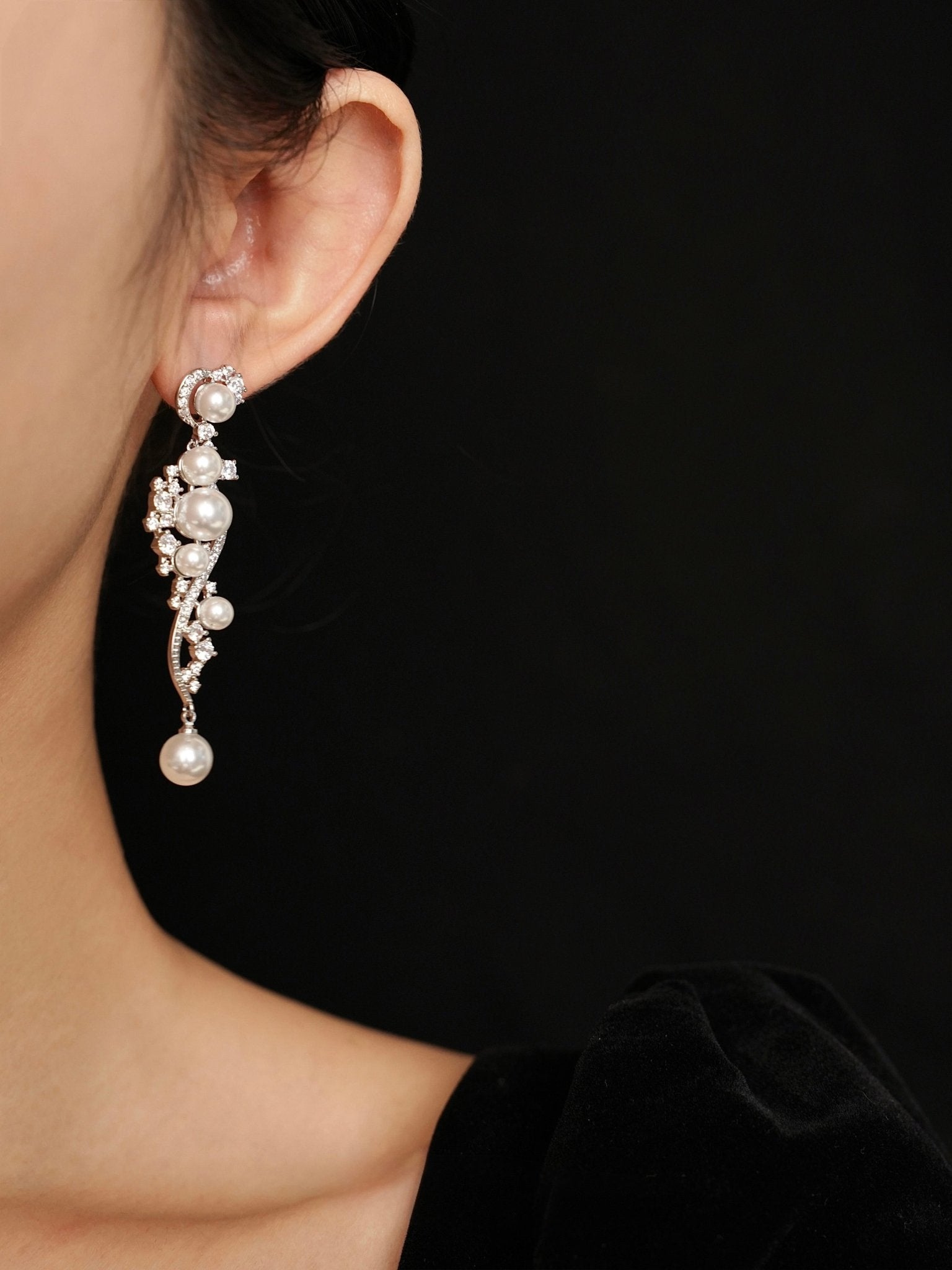 Moonlit Sonata Pearl Earrings - Hypoallergenic - Abbott Atelier