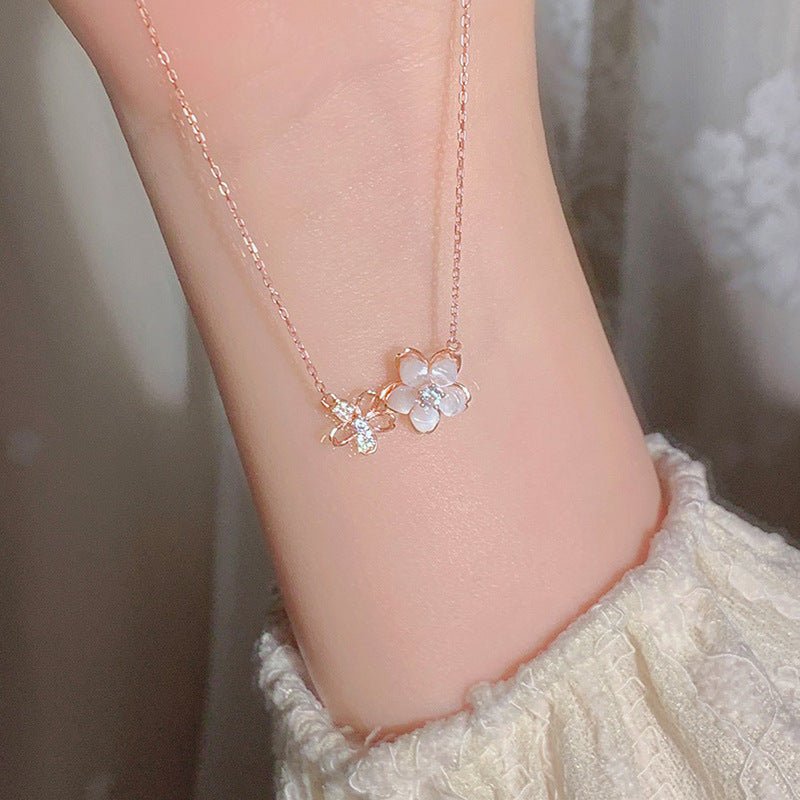 Nanami Cherry Blossom Necklace - Gold - Plated - Abbott Atelier