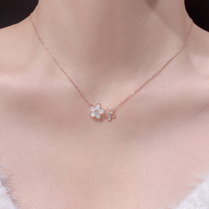 Nanami Cherry Blossom Necklace - Gold - Plated - Abbott Atelier