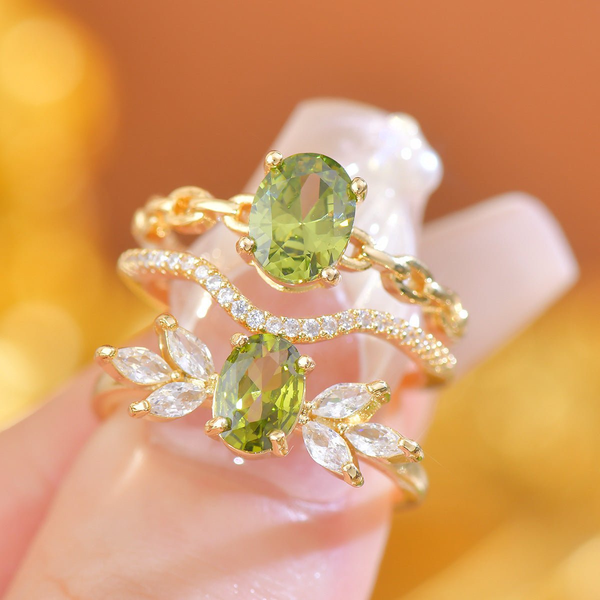 Nicola Peridot Ring - Gold - Plated - Abbott Atelier