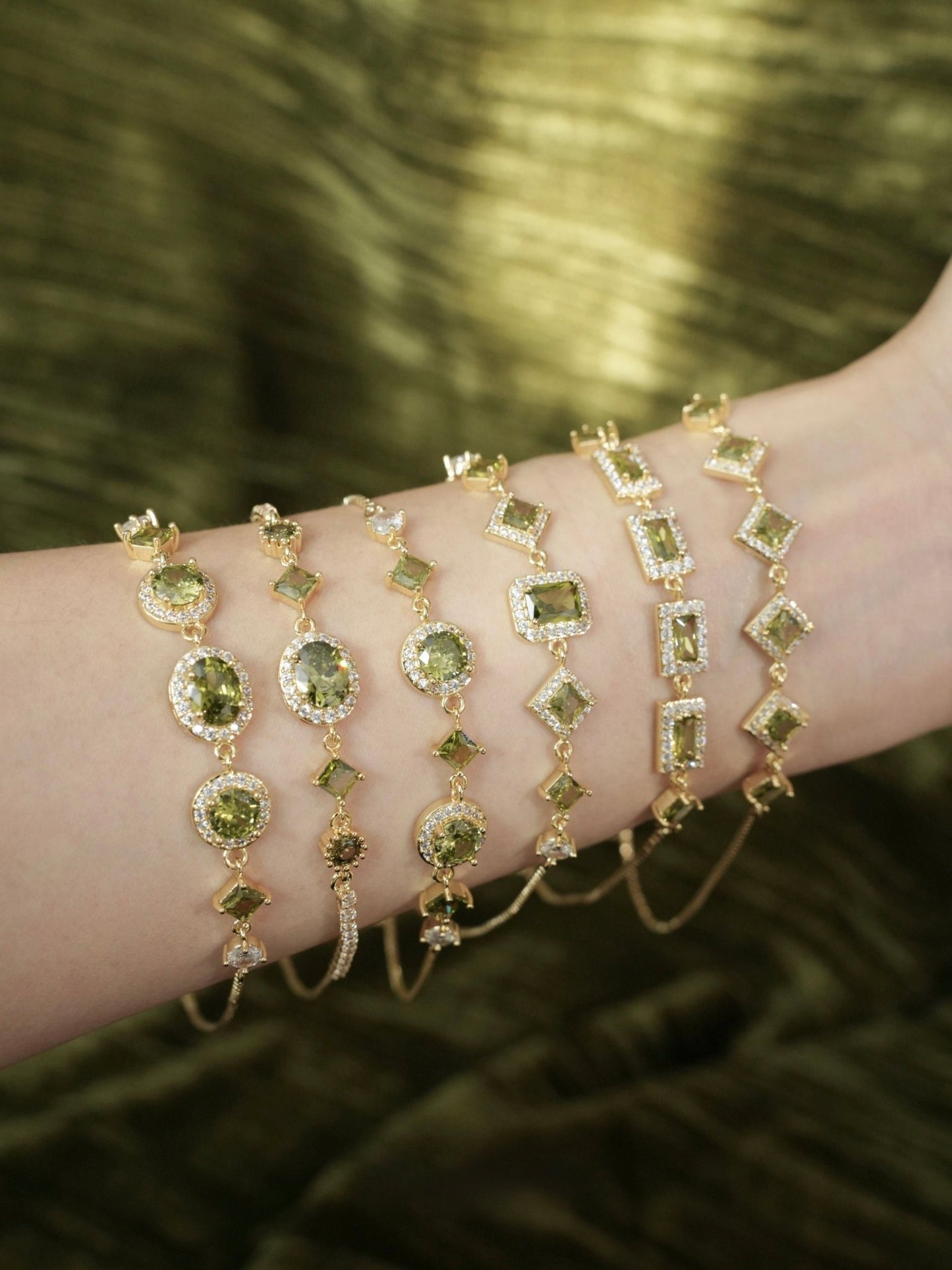 Ophelia Bracelet in Green - Gold Plated - Abbott Atelier