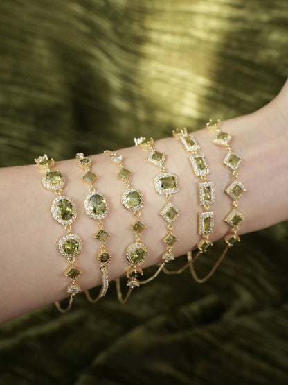 Ophelia Bracelet in Green - Gold Plated - Abbott Atelier
