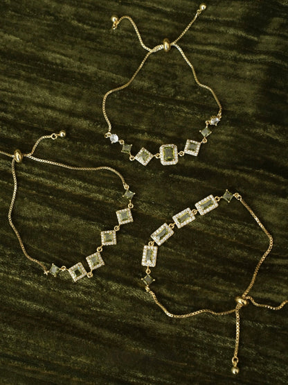 Ophelia Bracelet in Green - Gold Plated - Abbott Atelier