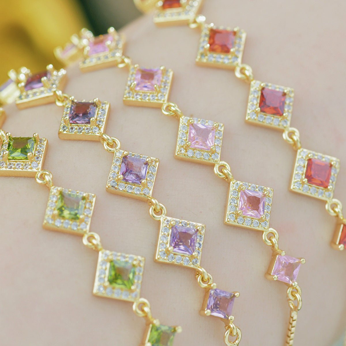 Ophelia Bracelet in Green - Gold Plated - Abbott Atelier