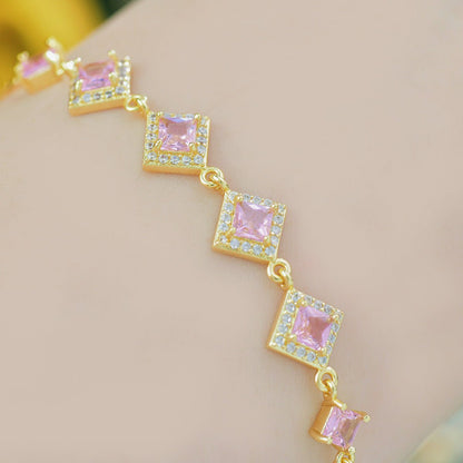 Ophelia Bracelet in Pink - Gold Plated - Abbott Atelier