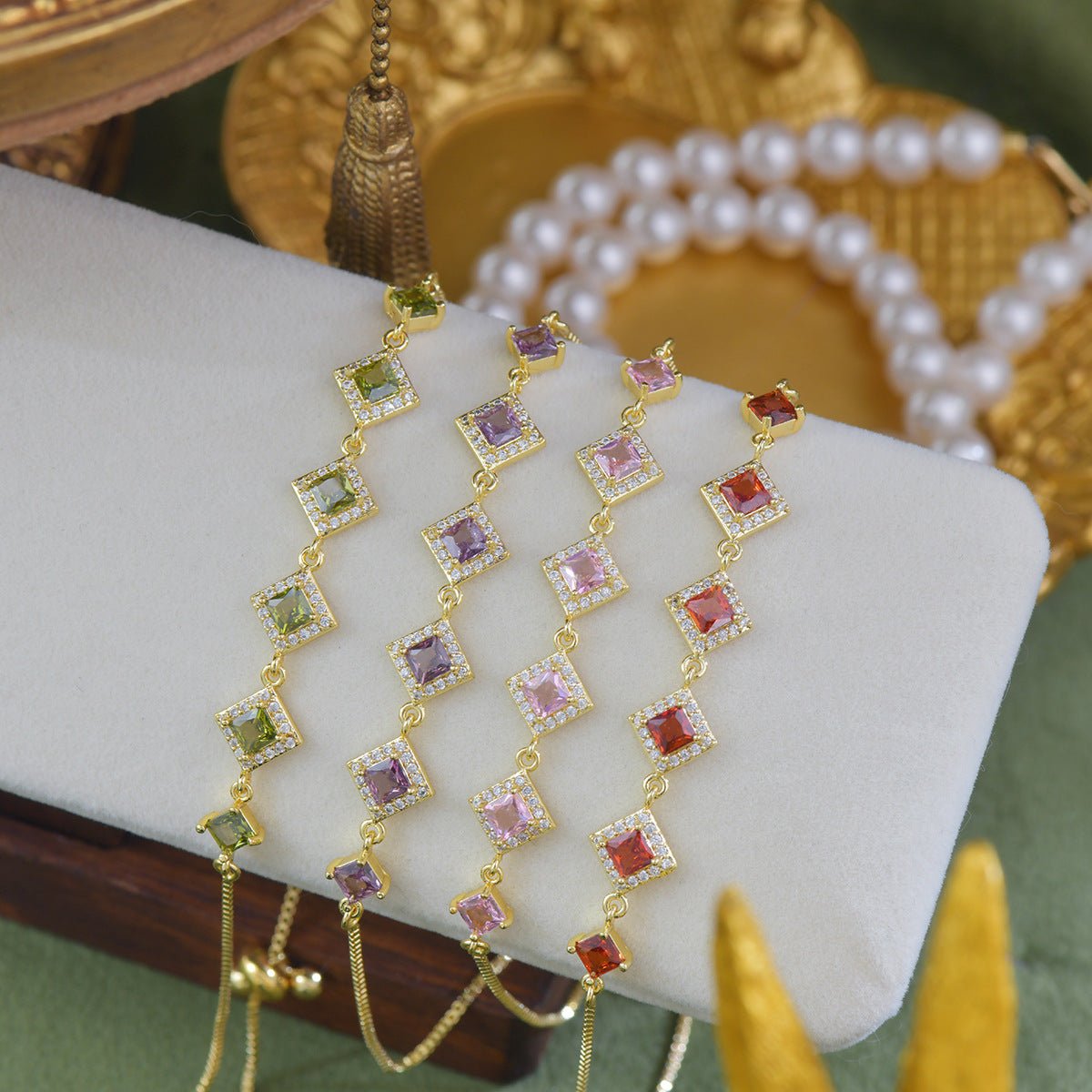 Ophelia Bracelet in Pink - Gold Plated - Abbott Atelier