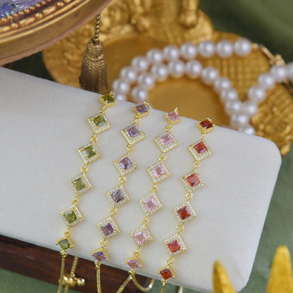 Ophelia Bracelet in Pink - Gold Plated - Abbott Atelier