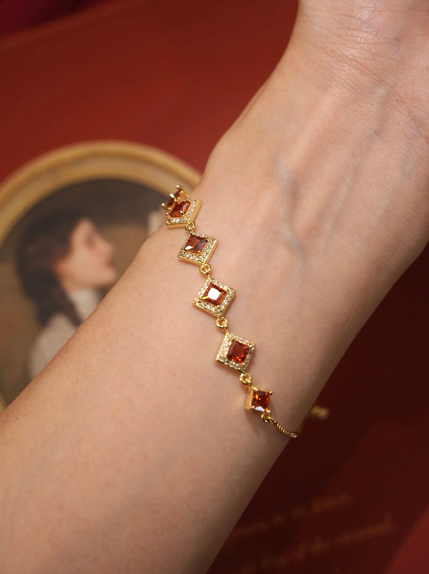 Ophelia Bracelet in Red - Gold Plated - Abbott Atelier