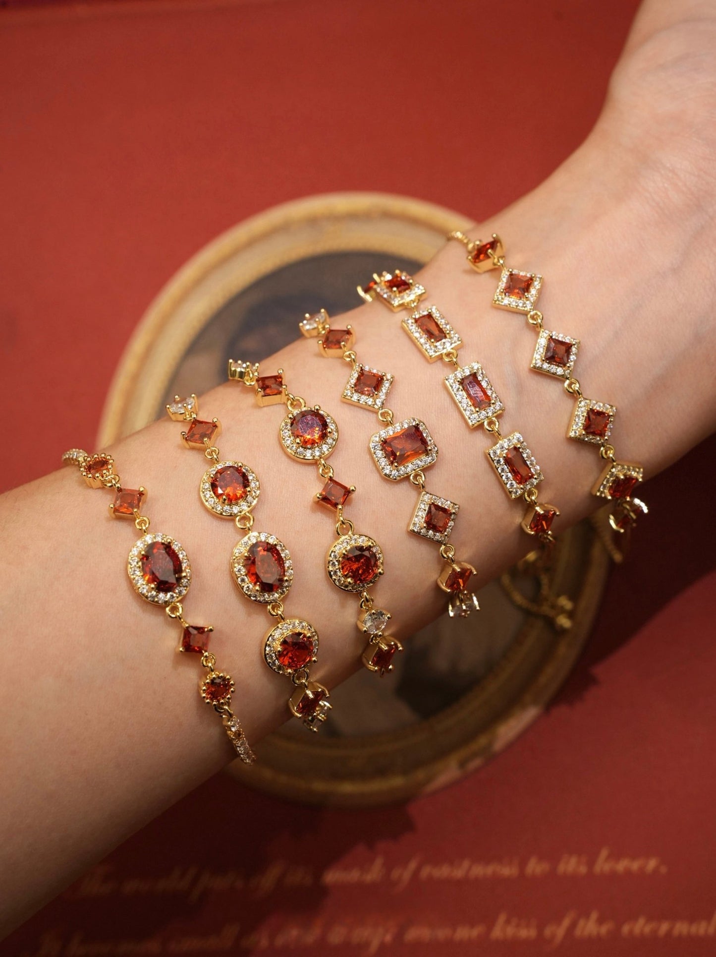 Ophelia Bracelet in Red - Gold Plated - Abbott Atelier