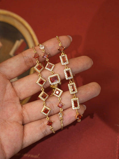 Ophelia Bracelet in Red - Gold Plated - Abbott Atelier