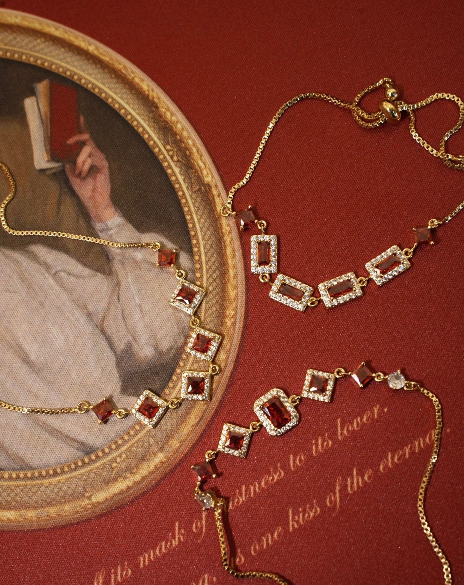 Ophelia Bracelet in Red - Gold Plated - Abbott Atelier