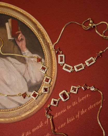 Ophelia Bracelet in Red - Gold Plated - Abbott Atelier