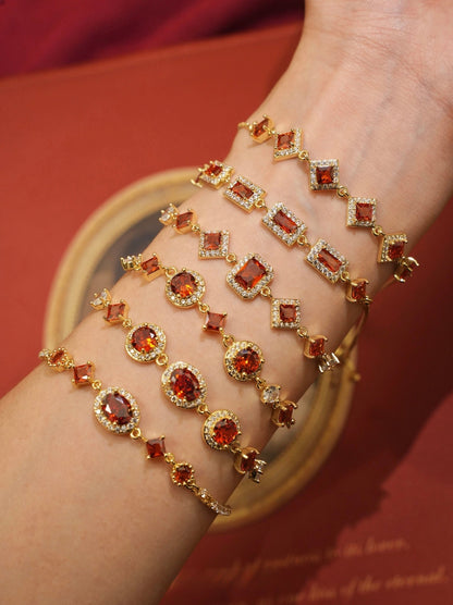 Ophelia Bracelet in Red - Gold Plated - Abbott Atelier