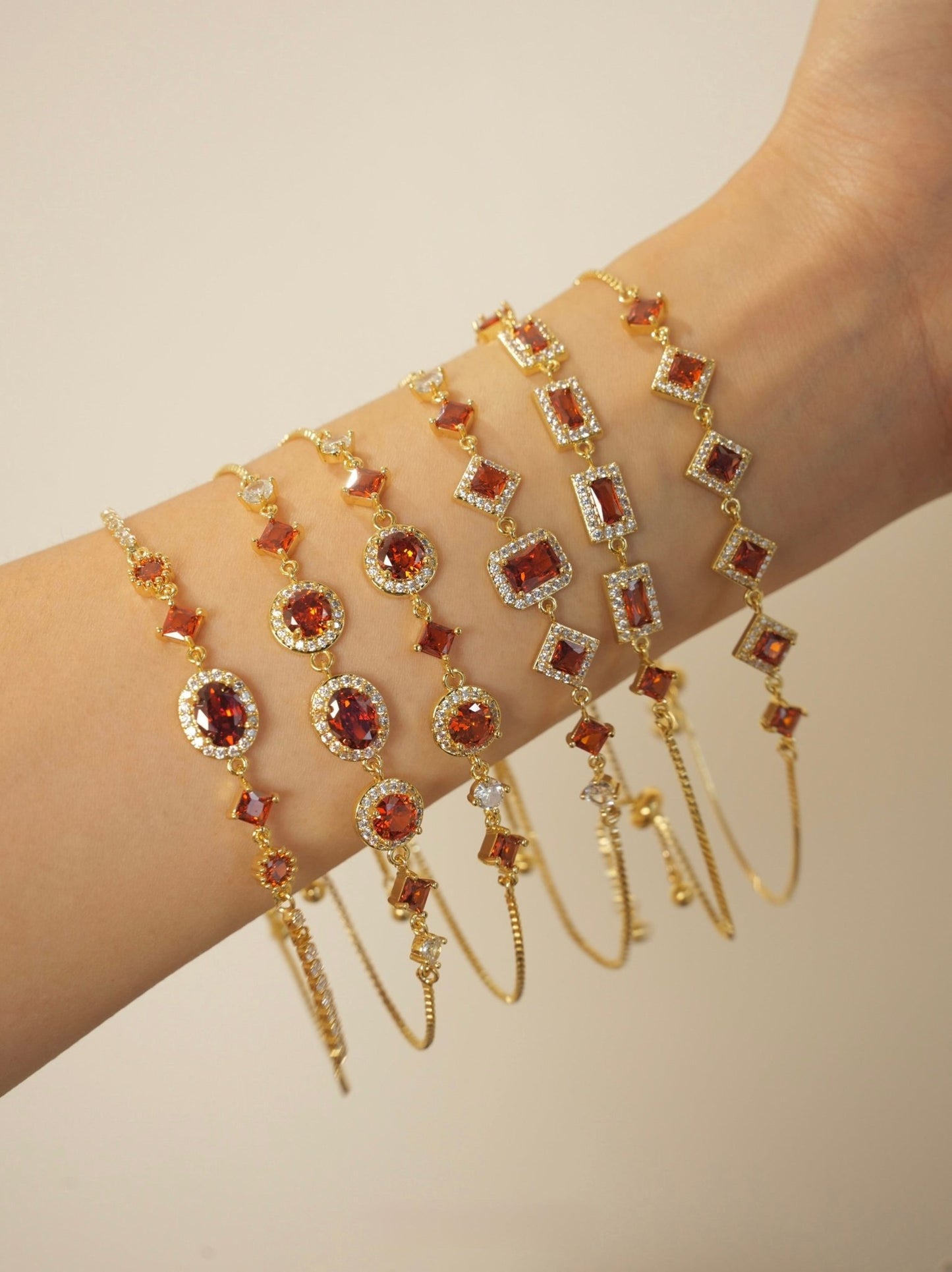 Ophelia Bracelet in Red - Gold Plated - Abbott Atelier