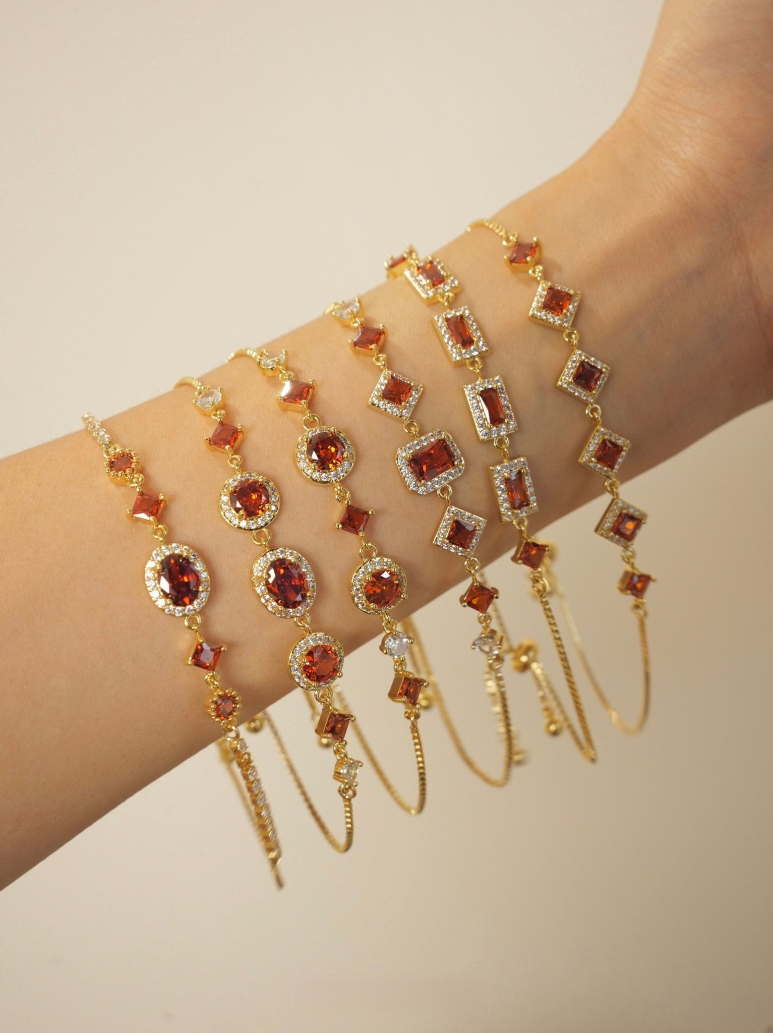 Ophelia Bracelet in Red - Gold Plated - Abbott Atelier
