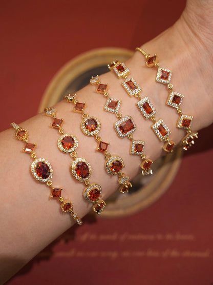 Ophelia Bracelet in Red - Gold Plated - Abbott Atelier