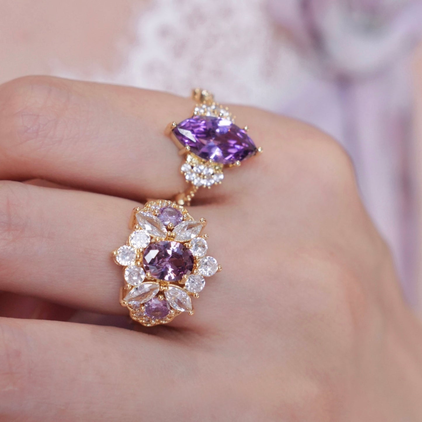 Opulent Amethyst Ring - Gold - Plated - Abbott Atelier