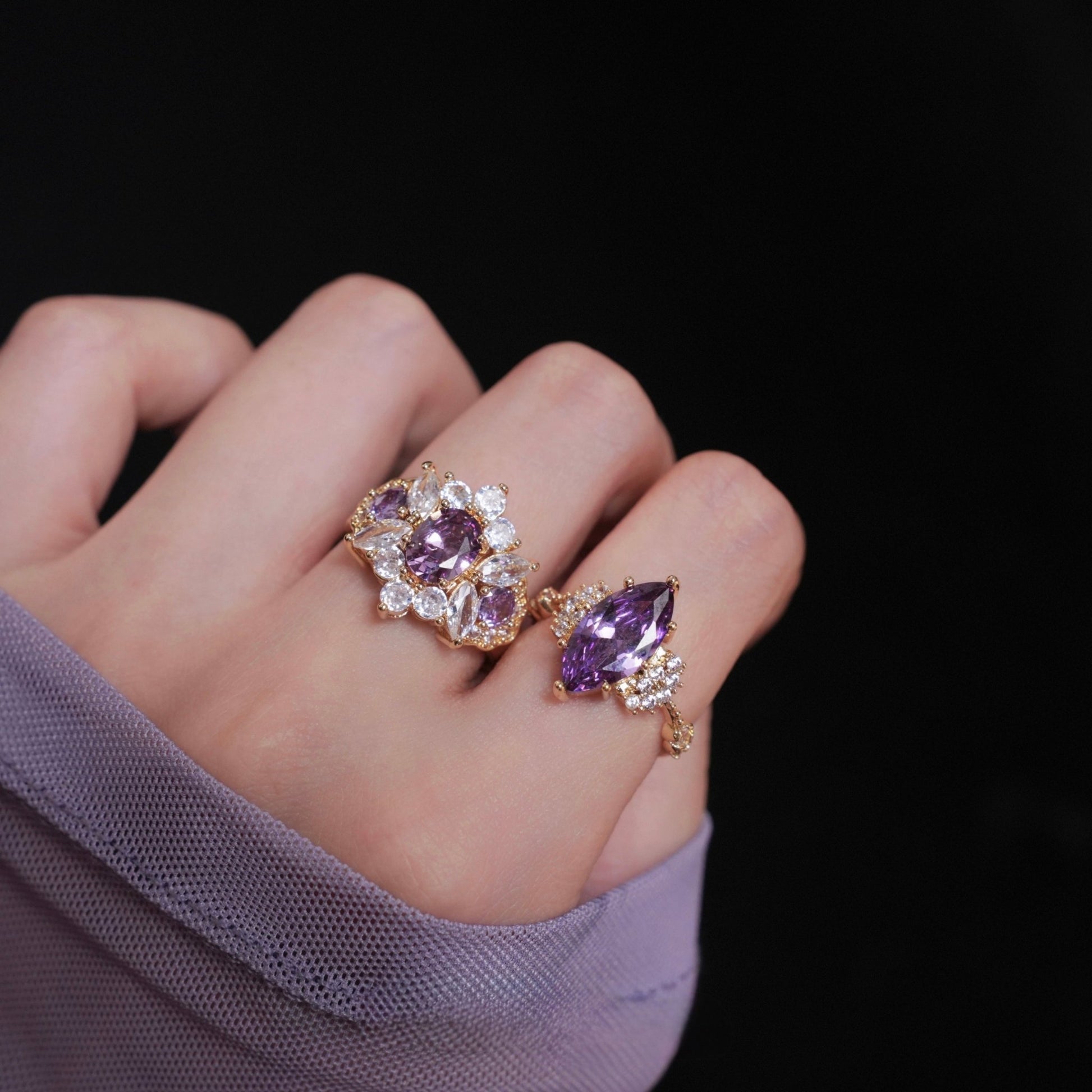 Opulent Amethyst Ring - Gold - Plated - Abbott Atelier