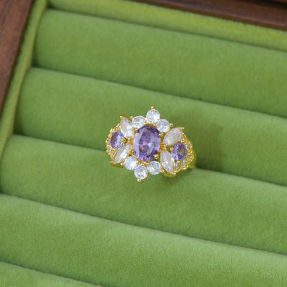 Opulent Amethyst Ring - Gold - Plated - Abbott Atelier