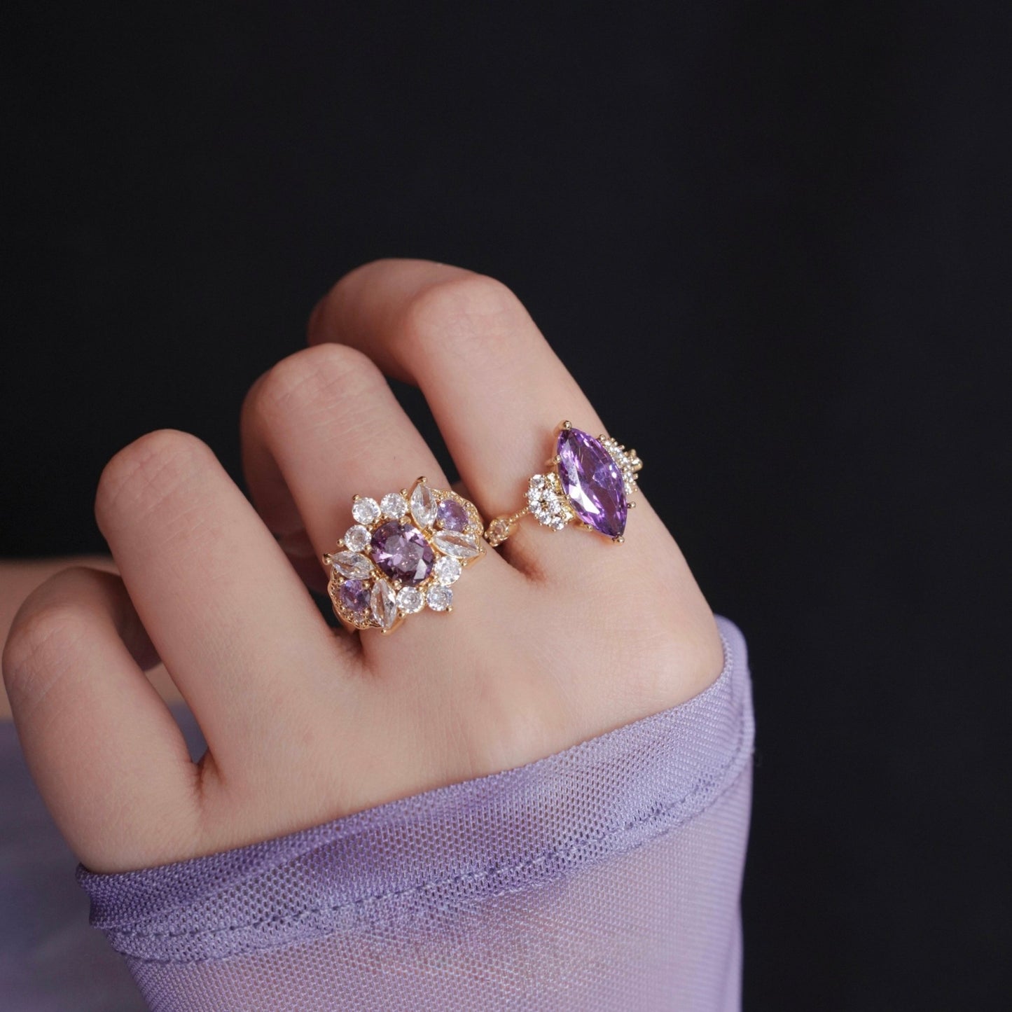 Opulent Amethyst Ring - Gold - Plated - Abbott Atelier
