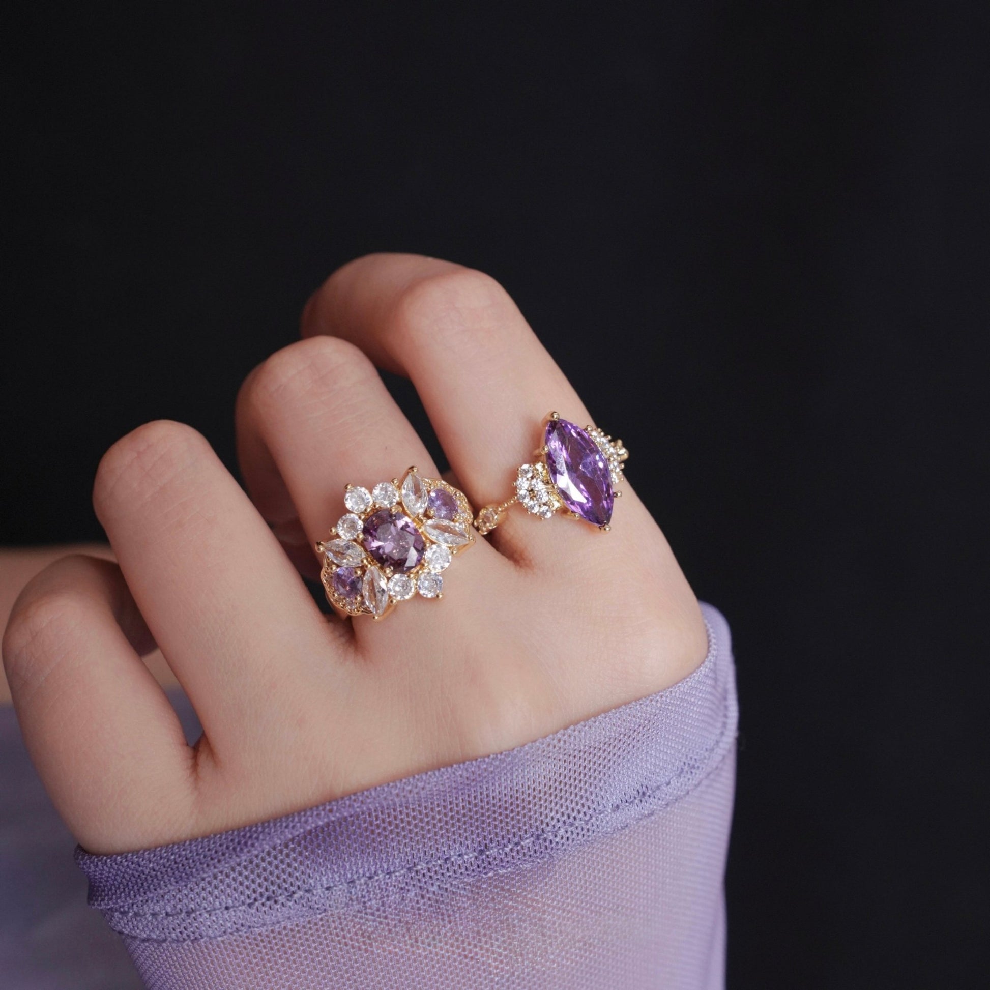 Opulent Amethyst Ring - Gold - Plated - Abbott Atelier