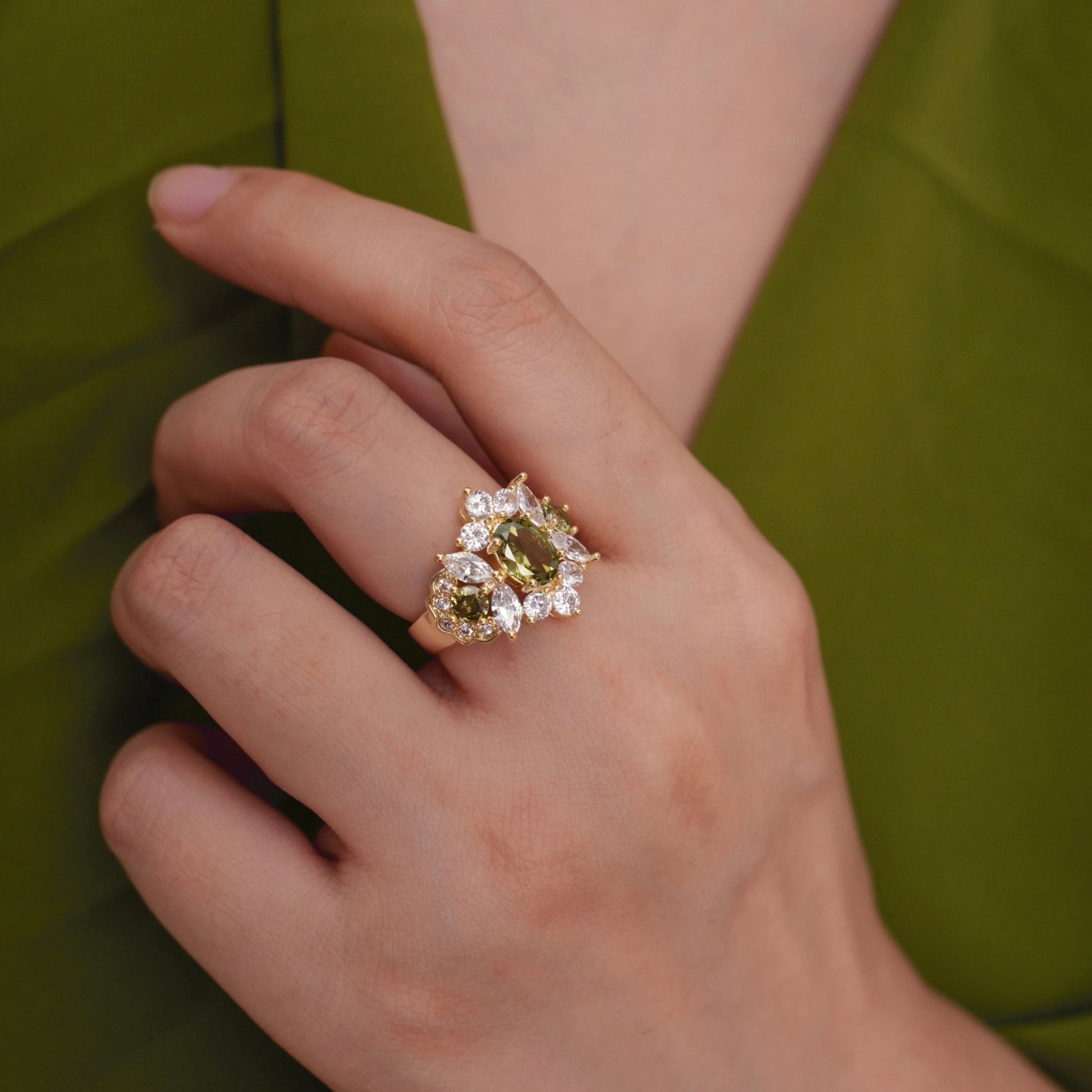 Opulent Peridot Ring - Gold - Plated - Abbott Atelier