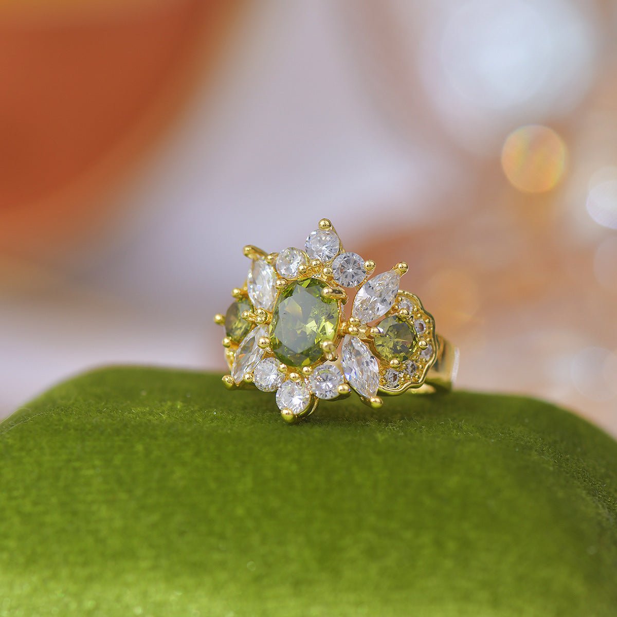 Opulent Peridot Ring - Gold - Plated - Abbott Atelier