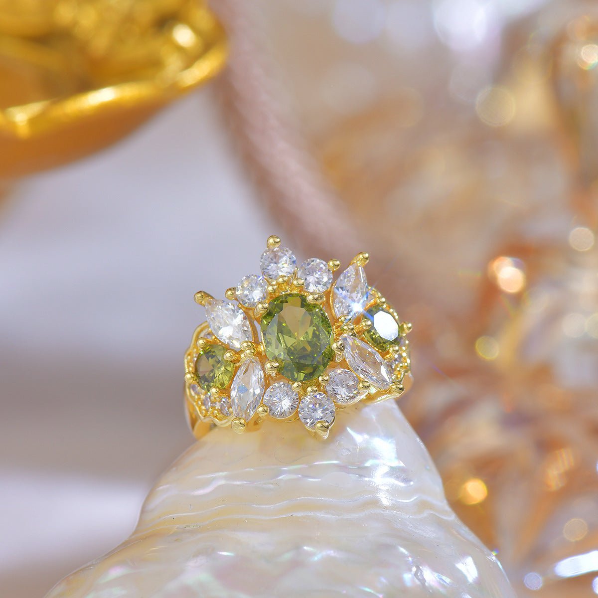 Opulent Peridot Ring - Gold - Plated - Abbott Atelier