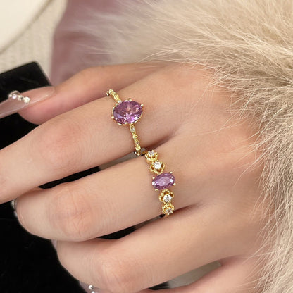 Oval Amethyst Ring - Gold - Plated - Abbott Atelier