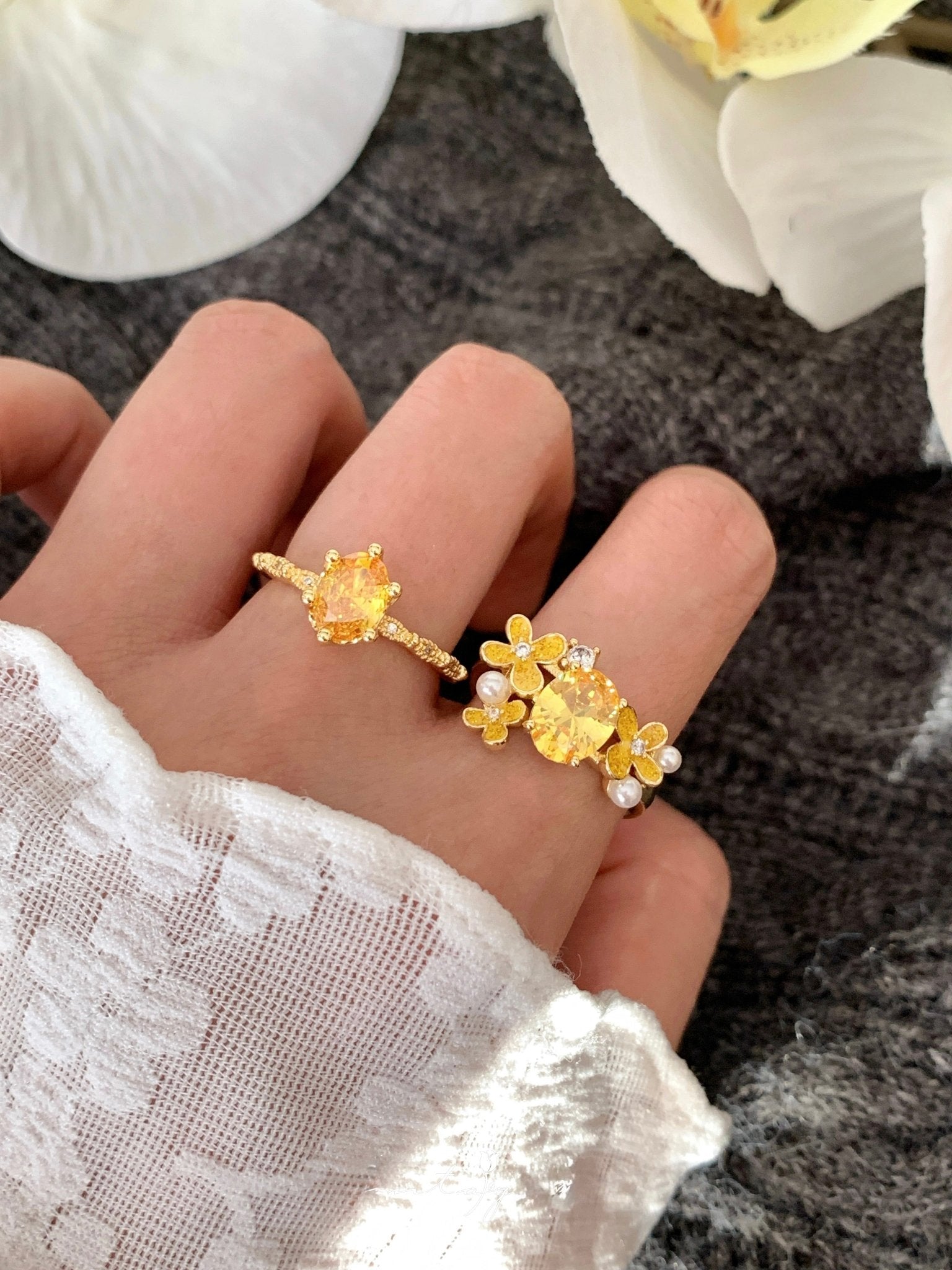 Oval Citrine Ring - Gold - Plated - Abbott Atelier