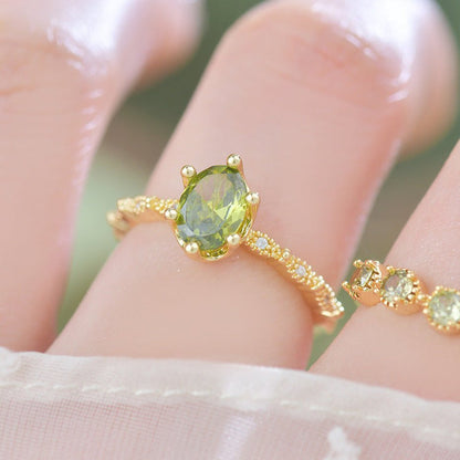 Oval Peridot Ring in Gold - Gold - Plated - Abbott Atelier