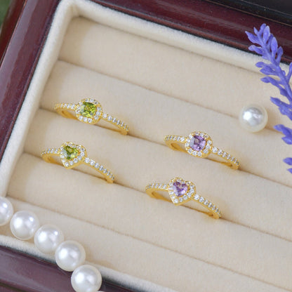 Pavé Halo Regal Peridot Ring - Gold-Plated - Abbott Atelier