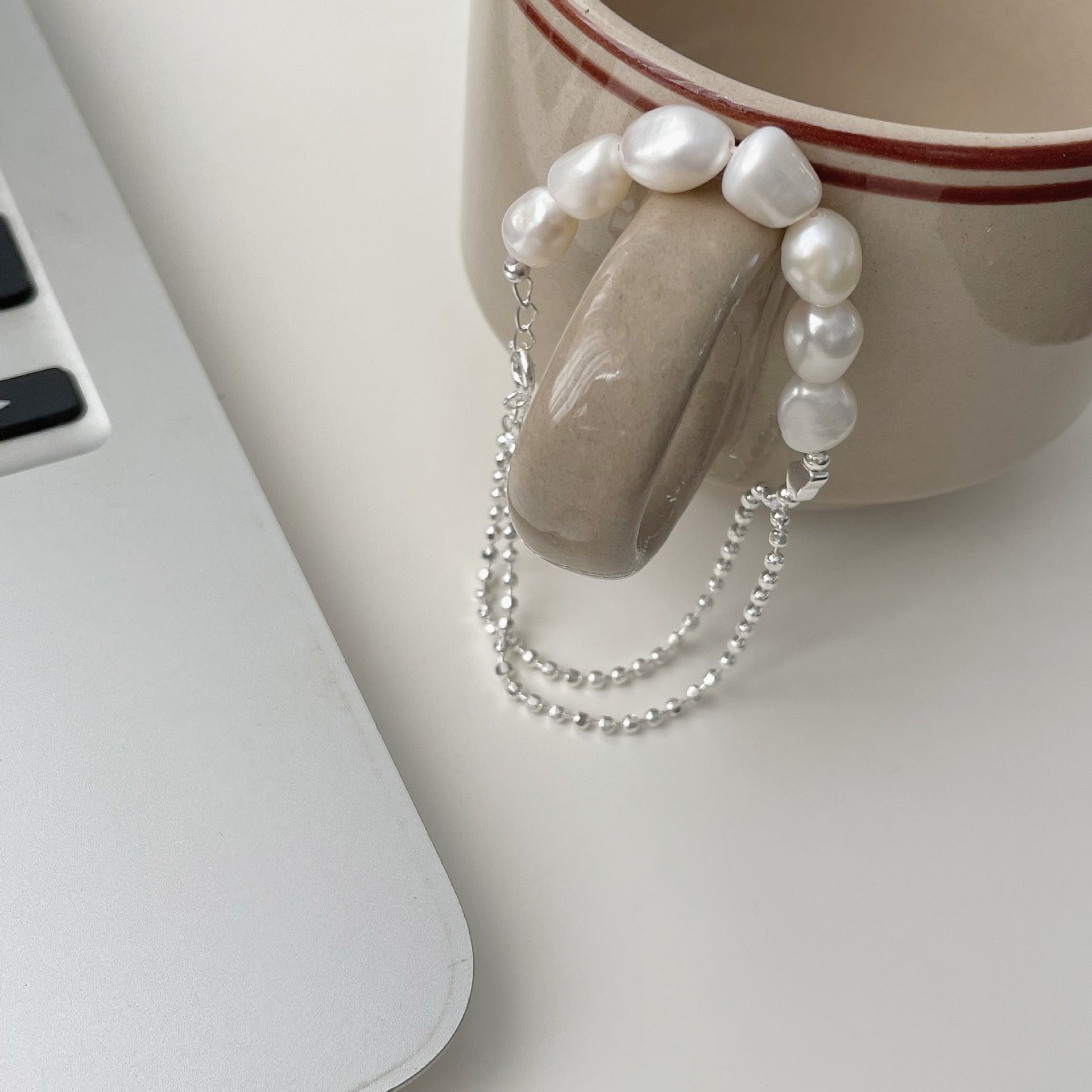 Pearl Bracelet - Asha (Solid Silver) - Freshwater Pearls - Abbott Atelier