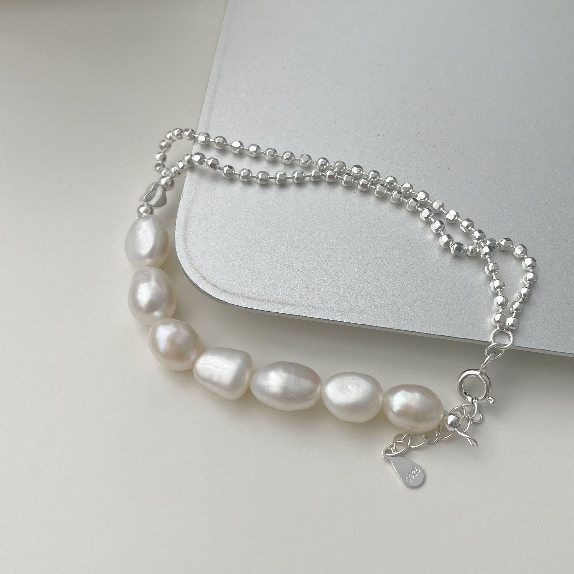 Pearl Bracelet - Asha (Solid Silver) - Freshwater Pearls - Abbott Atelier