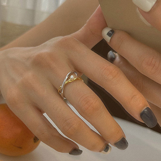 Pearl X Ring (Solid Silver) - Hypoallergenic - Abbott Atelier