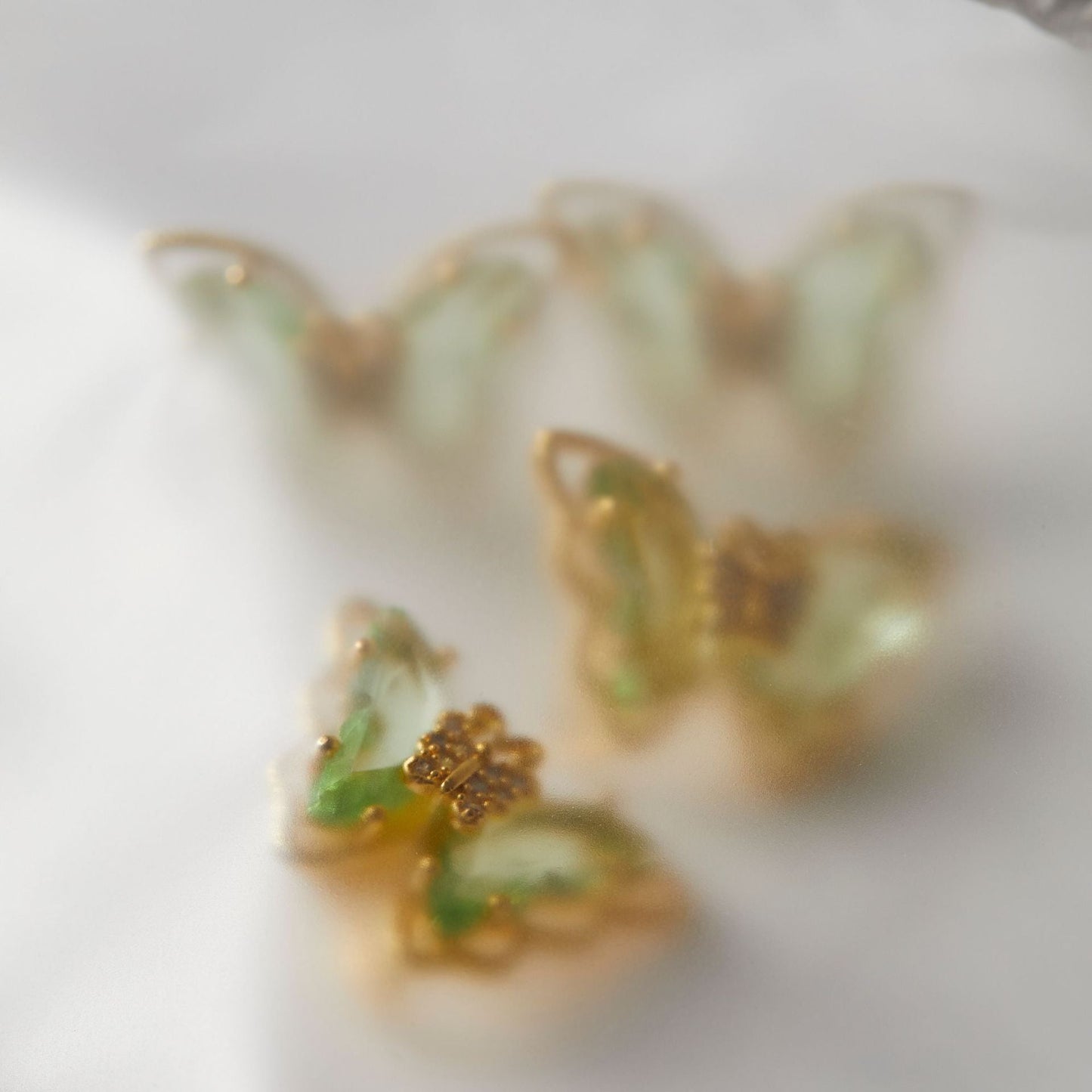 Peridot Butterfly Earrings - Hypoallergenic - Abbott Atelier