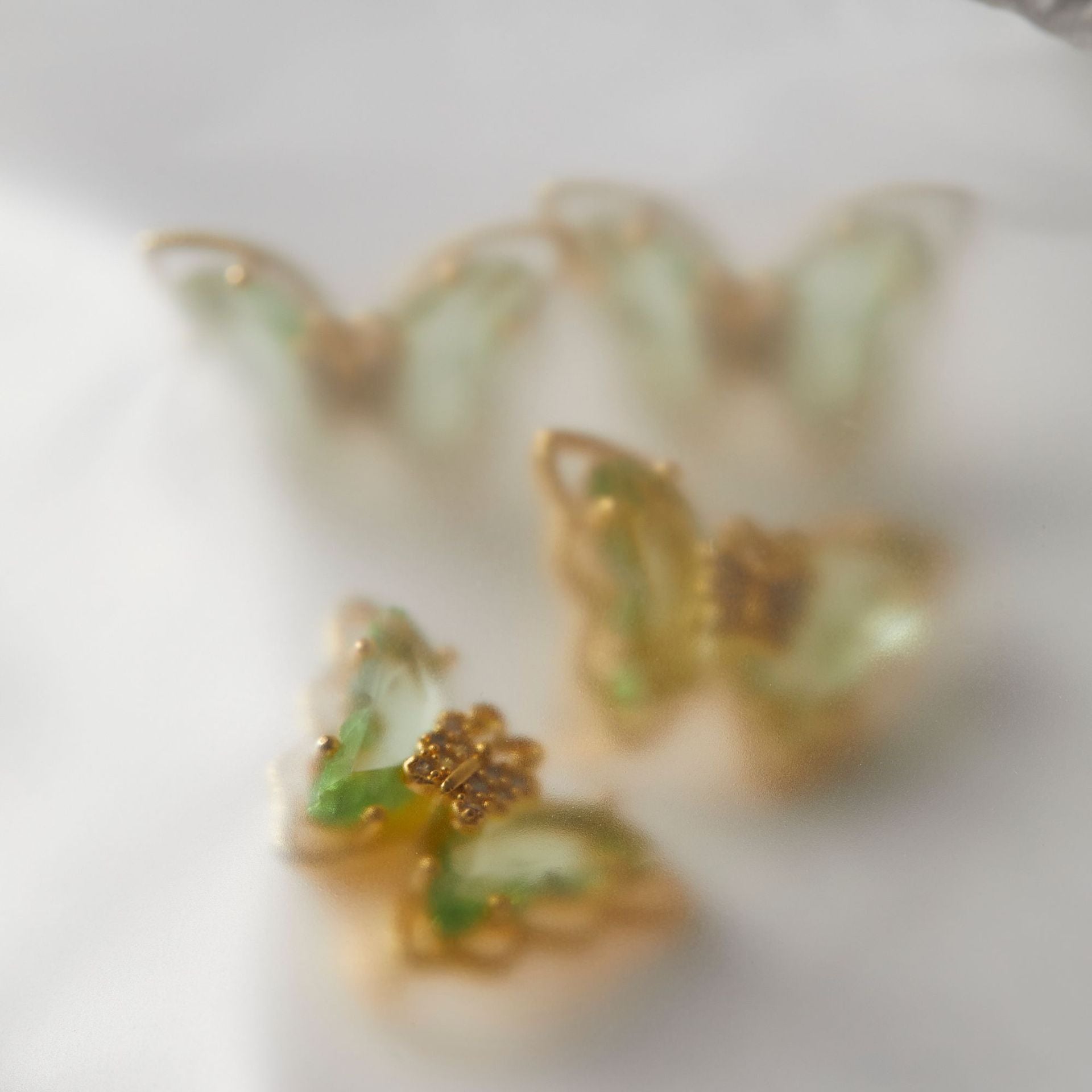 Peridot Butterfly Earrings - Hypoallergenic - Abbott Atelier