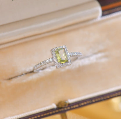 Peridot Halo Ring - Gold - Plated - Abbott Atelier