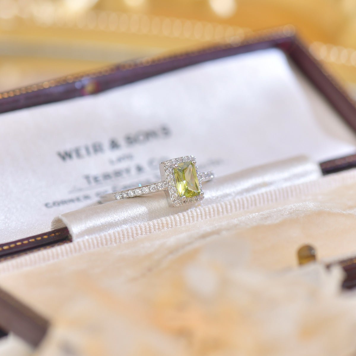 Peridot Halo Ring - Gold - Plated - Abbott Atelier