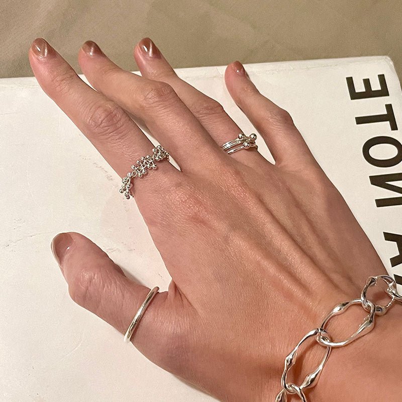 Petite Bead Chain Ring - Gold - Plated - Abbott Atelier