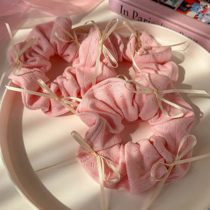 Pink Bow Scrunchie - For Hair - Abbott Atelier