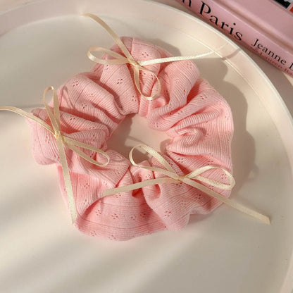 Pink Bow Scrunchie - For Hair - Abbott Atelier