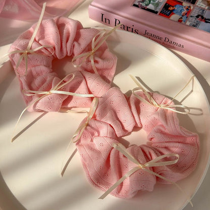 Pink Bow Scrunchie - For Hair - Abbott Atelier