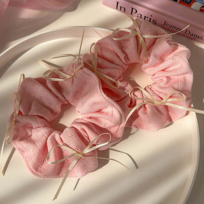 Pink Bow Scrunchie - For Hair - Abbott Atelier