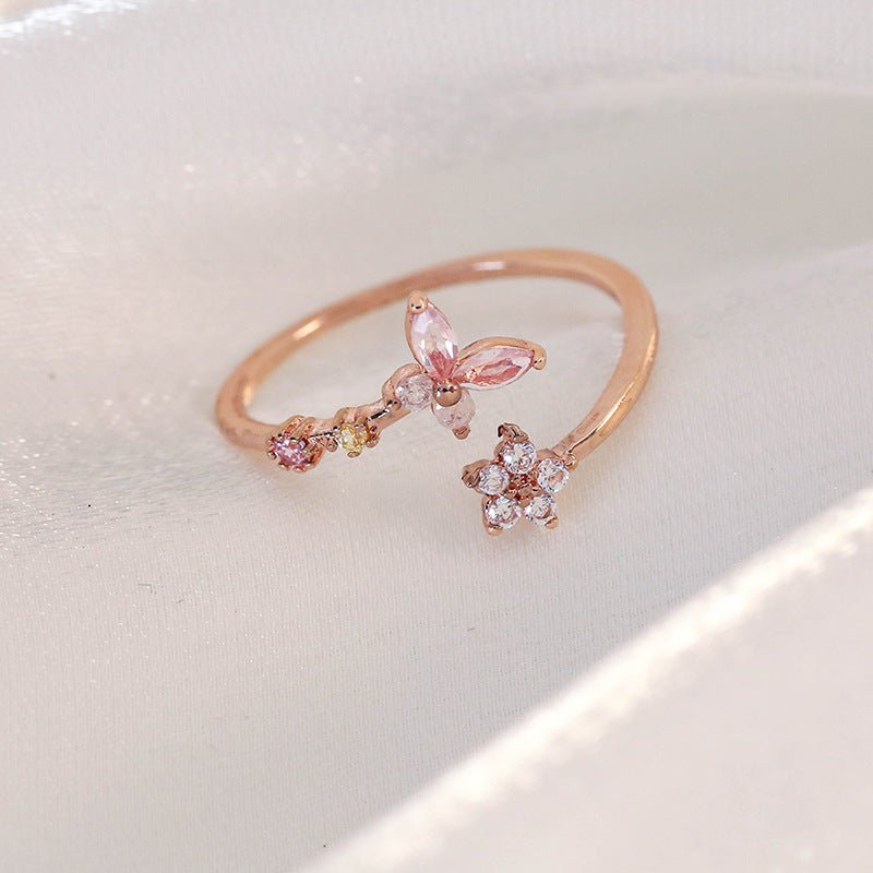 Pink Butterfly Ring - Gold - Plated - Abbott Atelier