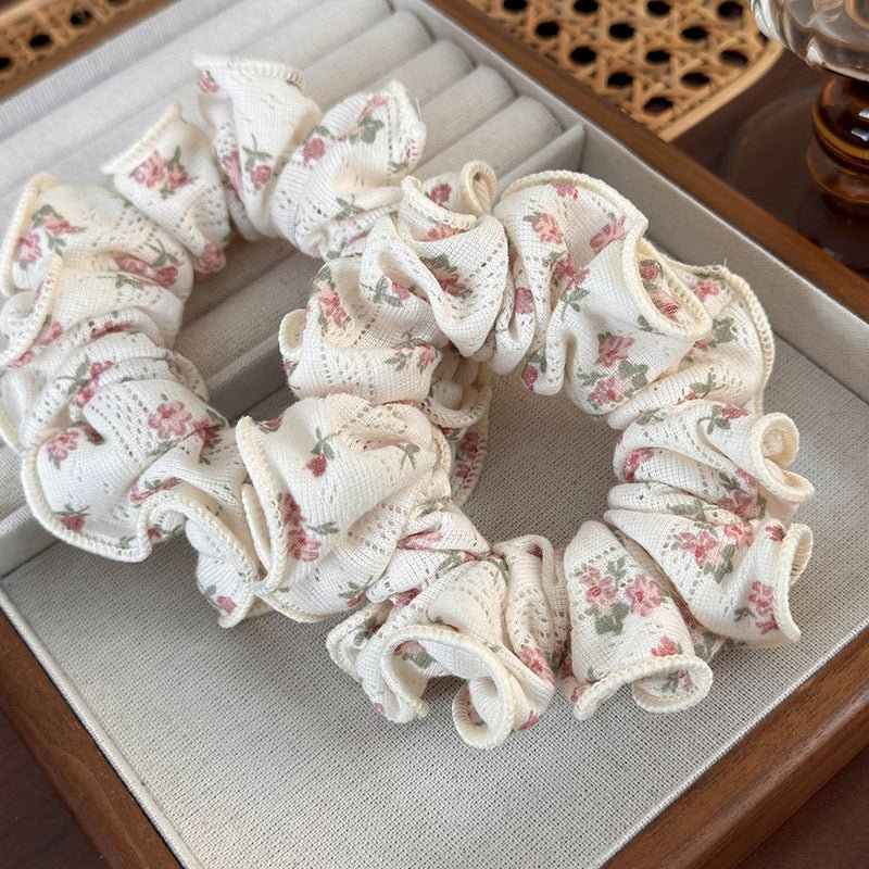 Pink Flower Scrunchie - For Hair - Abbott Atelier