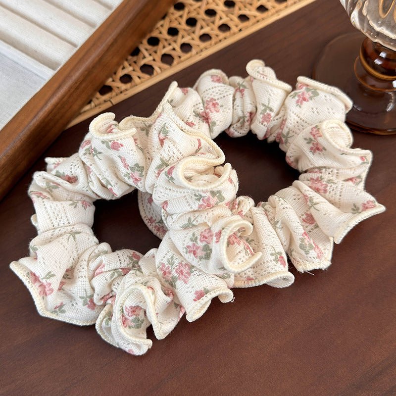 Pink Flower Scrunchie - For Hair - Abbott Atelier